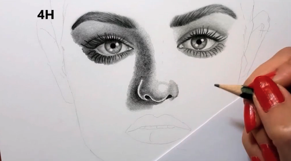how to draw a realistic human face