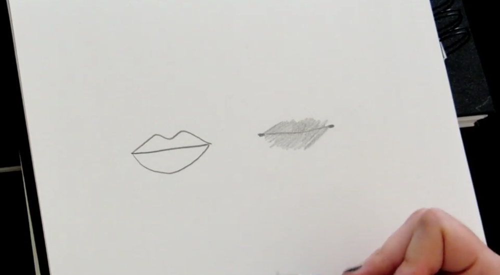 how to draw a mouth step by step with pencil