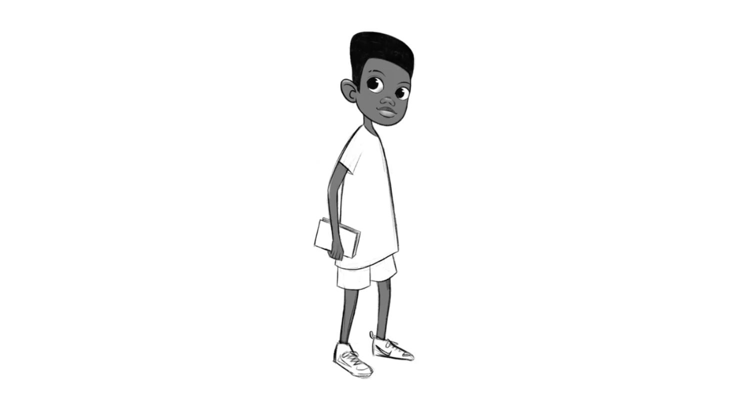 Personagem de avatar de desenho animado de garoto de gesto pronto