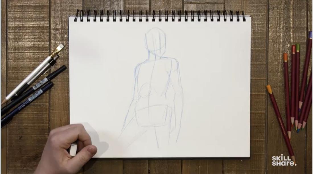 human body drawing step by step