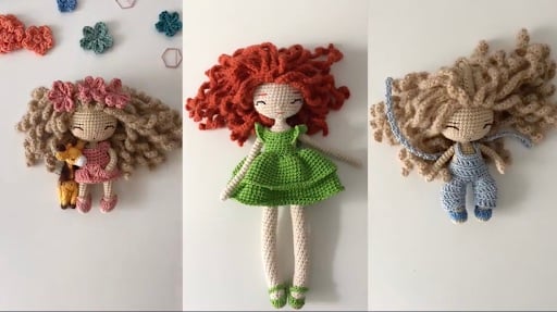 PATTERN Crochet Doll in Overall, Crochet Girl Doll Base tuto